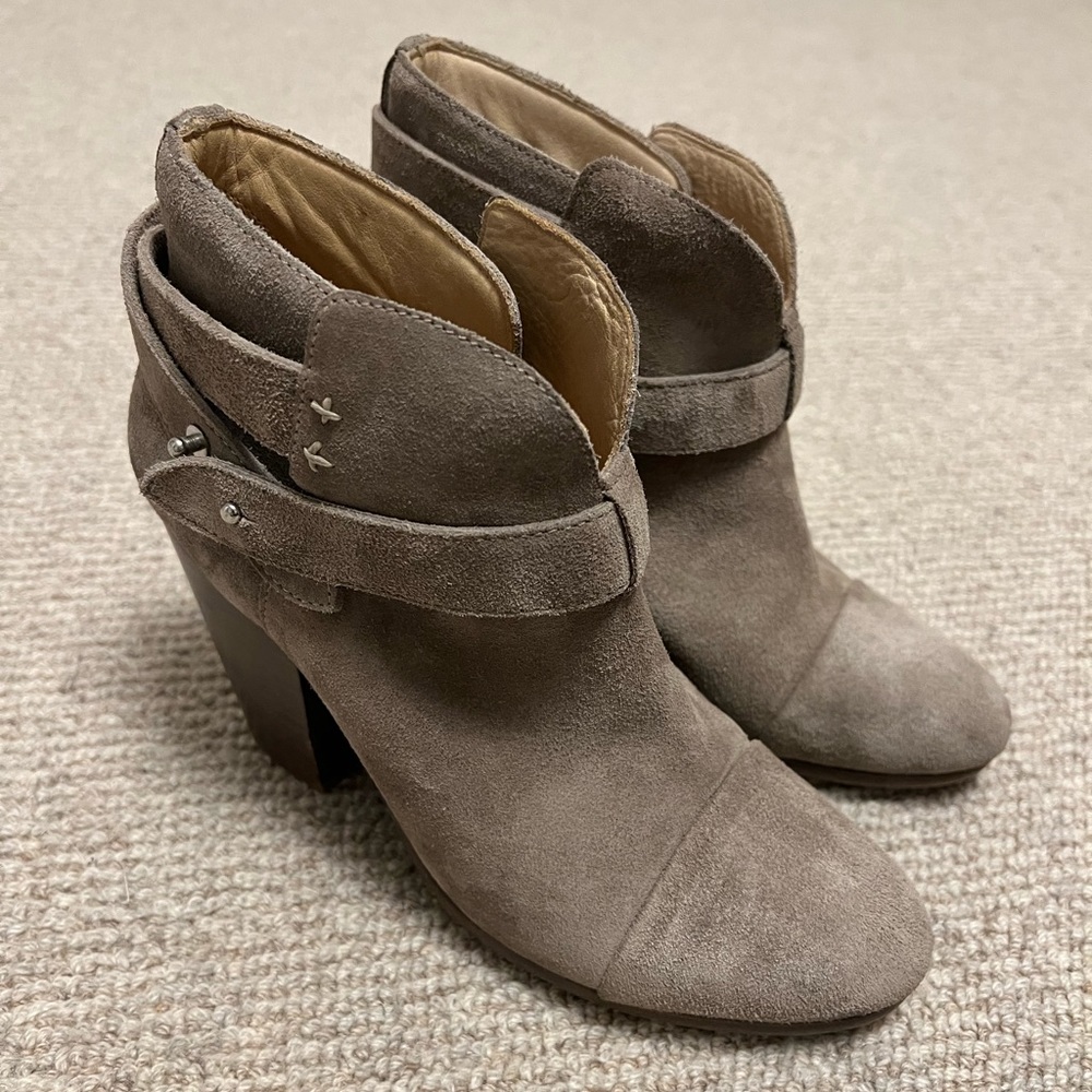 Rag & Bone Grey Suede Harrow Booties Size 7